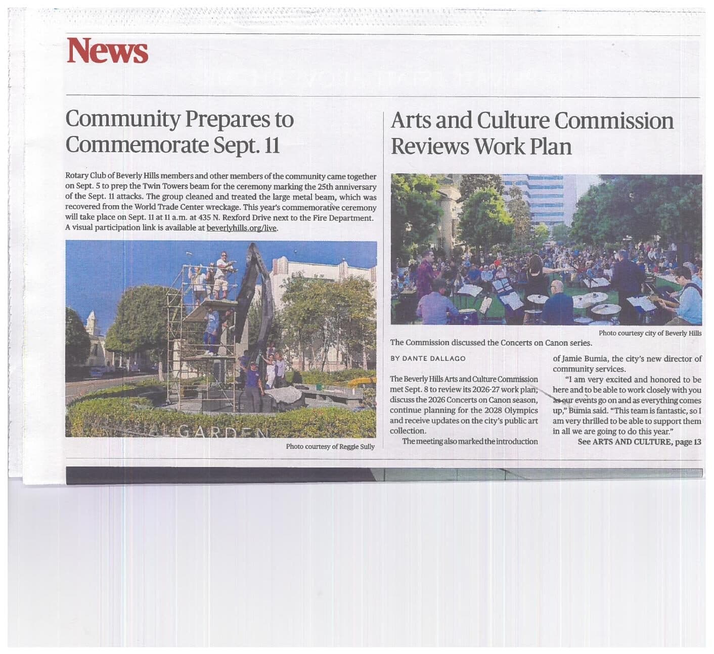 Community Prepares to Commemorate Sept. 11, Beverly Press / Park Labrea News