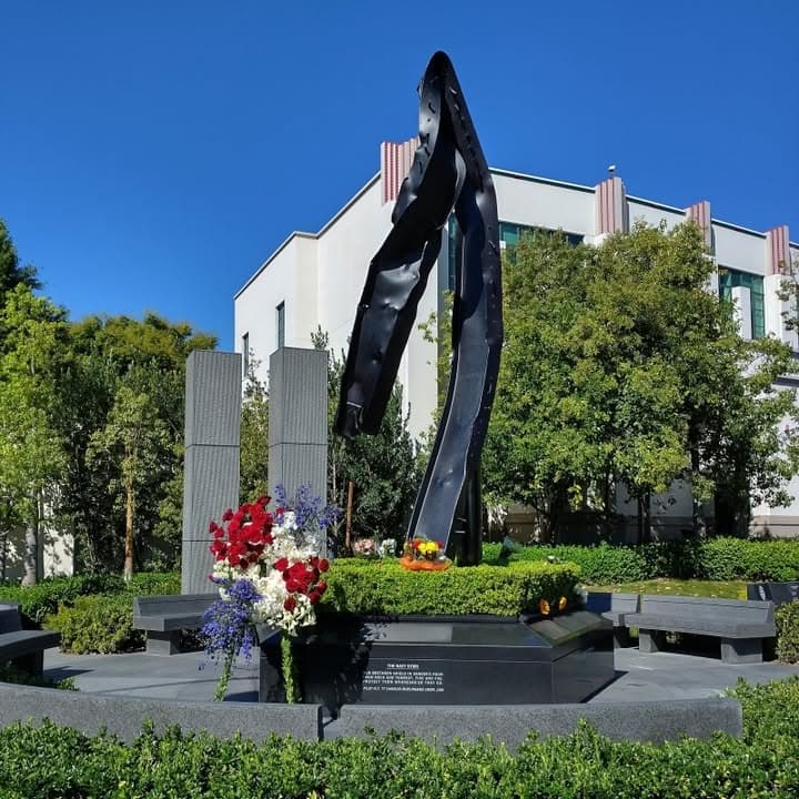 Victims' names plaque at the Beverly Hills 9/11 Memorial Garden